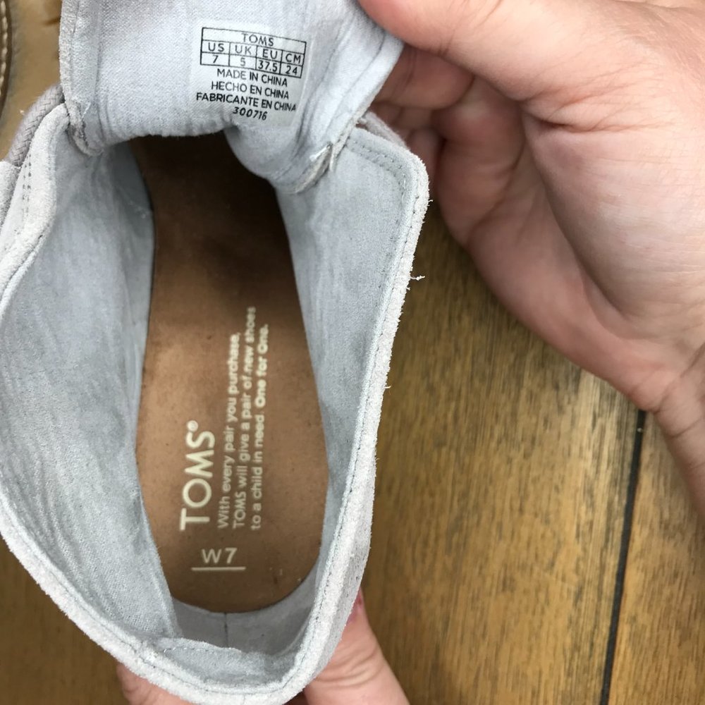 NEW TOMS Womens Suede Lace Up Wedge Ankle Booties 300716 ~ Size 7 - Picture 8 of 9